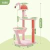 Flamingo Cat Tree Tower Multi-Level for Small to Medium Cats Pink Cat Tree with Scratching Posts Toy Hammock and Perch 37.4''