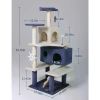 46.8 in Cat Tree Tower Condo Furniture Apartment Plush Habitat Kitten Amusement Platform With Scratch Posts Toy Fish Pet House