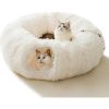 Winter Plush Cat Tunnel with Cat Bed for Indoor Cats,Multifunctional Cat Toys for Small Medium Large Cat.