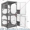 Indoor Wooden Kitten Cage With Upgraded Resting Box Bed Cats Large Cat House Outdoor Catio Enclosure Cats Pet Products For Beds