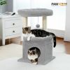 H68cm Small Cat Tree Condo for Indoor Hanging Ball Tower Large Top Perch Warm Cozy Home Sisal Scratching Post rascadores de gato