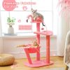 Cute Cat Tree Flamingo Pink Cat Tower with Sisal Scratching Posts for Small Cats, Kittens Cat Scratcher with Cat Perch Hammock