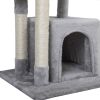 Double Level Cat Tree Stand House Furniture Kittens Activity Tower Posts Kitty Pet Play House; XH