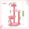 Cute Cat Tree Flamingo Pink Cat Tower with Sisal Scratching Posts for Small Cats, Kittens Cat Scratcher with Cat Perch Hammock