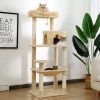 Pet Cat Tree House Condo Perch Entertainment Playground Stable Furniture for Kitten Multi-Level Tower for Large Cat Cozy Hommock