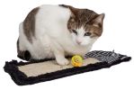 Pet Life 'Scrape-Away' Eco-Natural Sisal And Jute Hanging Carpet Cat Scratcher With Toy