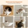 Cat Tree Floor to Ceiling Cat Tower for Indoor Cats, Cat Condo for Indoor Cats Adjustable Height 90.6-110.2"