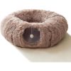 Winter Plush Cat Tunnel with Cat Bed for Indoor Cats,Multifunctional Cat Toys for Small Medium Large Cat.