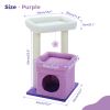 H68cm Small Cat Tree Condo for Indoor Hanging Ball Tower Large Top Perch Warm Cozy Home Sisal Scratching Post rascadores de gato