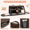 Double Compartment Pet Carrier with 2 Removable Hammocks