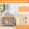 Cat Litter Box Enclosure with Sisal Scratching Doors and Storage