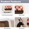 Mewoofun Wood Indoor Cat Shelter Furniture Large Cat House Cat Condo TV Cat Bed