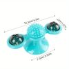 New Windmill Cat Toys Cute Rotating Interactive Cat Toy - Indoor Windmill Cat Toy With Suction Cup Catnip & Jagged Teeth Middle Ball