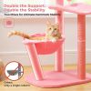 Cute Cat Tree Flamingo Pink Cat Tower with Sisal Scratching Posts for Small Cats, Kittens Cat Scratcher with Cat Perch Hammock