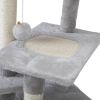 Double Level Cat Tree Stand House Furniture Kittens Activity Tower Posts Kitty Pet Play House; XH