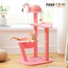 Cute Cat Tree Flamingo Pink Cat Tower with Sisal Scratching Posts for Small Cats, Kittens Cat Scratcher with Cat Perch Hammock