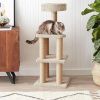 Basics Cat Tree Indoor Climbing Activity Tower with Scratching Posts, Large, 17.7" x 45.9", Beige