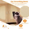 Cat Litter Box Enclosure with Sisal Scratching Doors and Storage