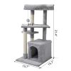 Double Level Cat Tree Stand House Furniture Kittens Activity Tower Posts Kitty Pet Play House; XH